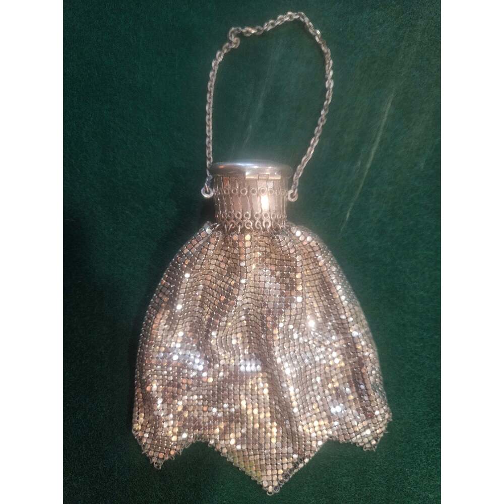 Silver Mesh Gate Top Purse Whiting Davis Wedding Purse Accordion Bridal Bag